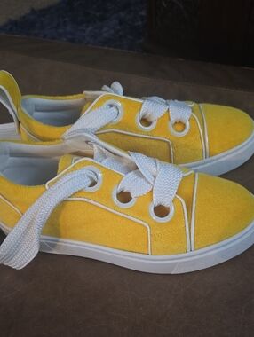 Christian Louboutin Yellow and White Low-Top Sneakers